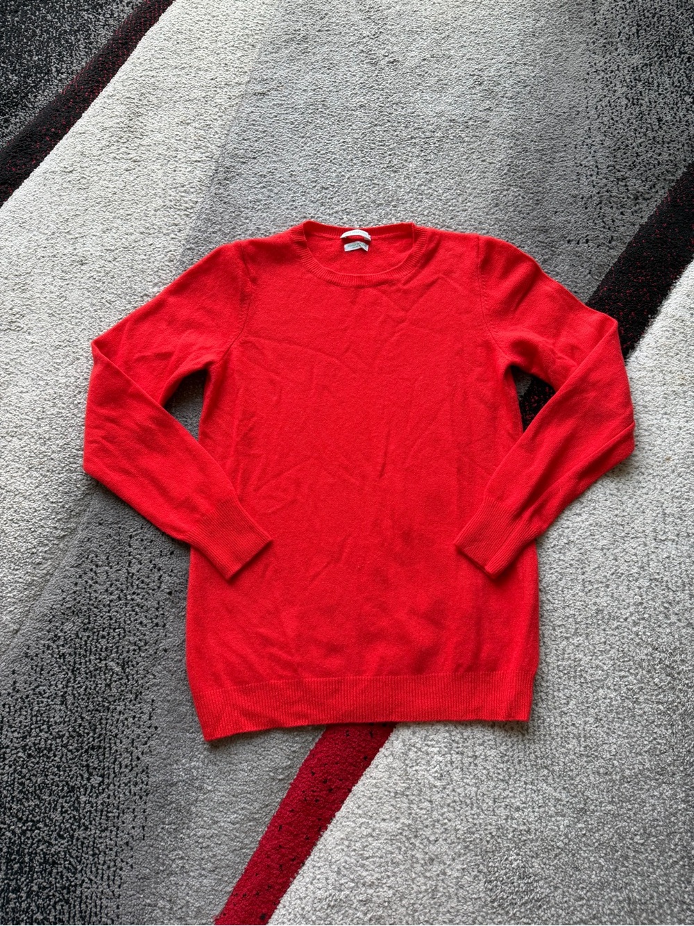 Stile Benetton Neon Red-Orange Italian Virgin Wool Sweater
